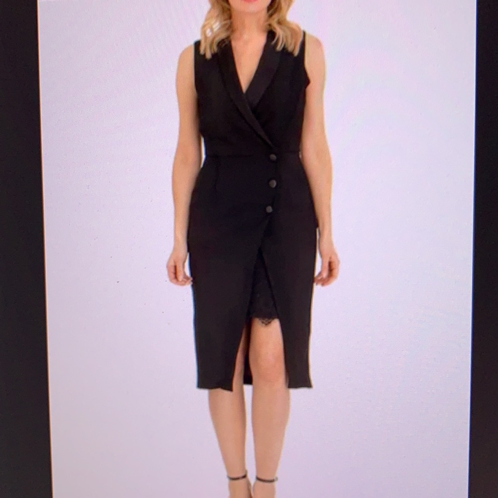 COPY - NWT Forest Lily Sleeveless Black Tuxedo Dress